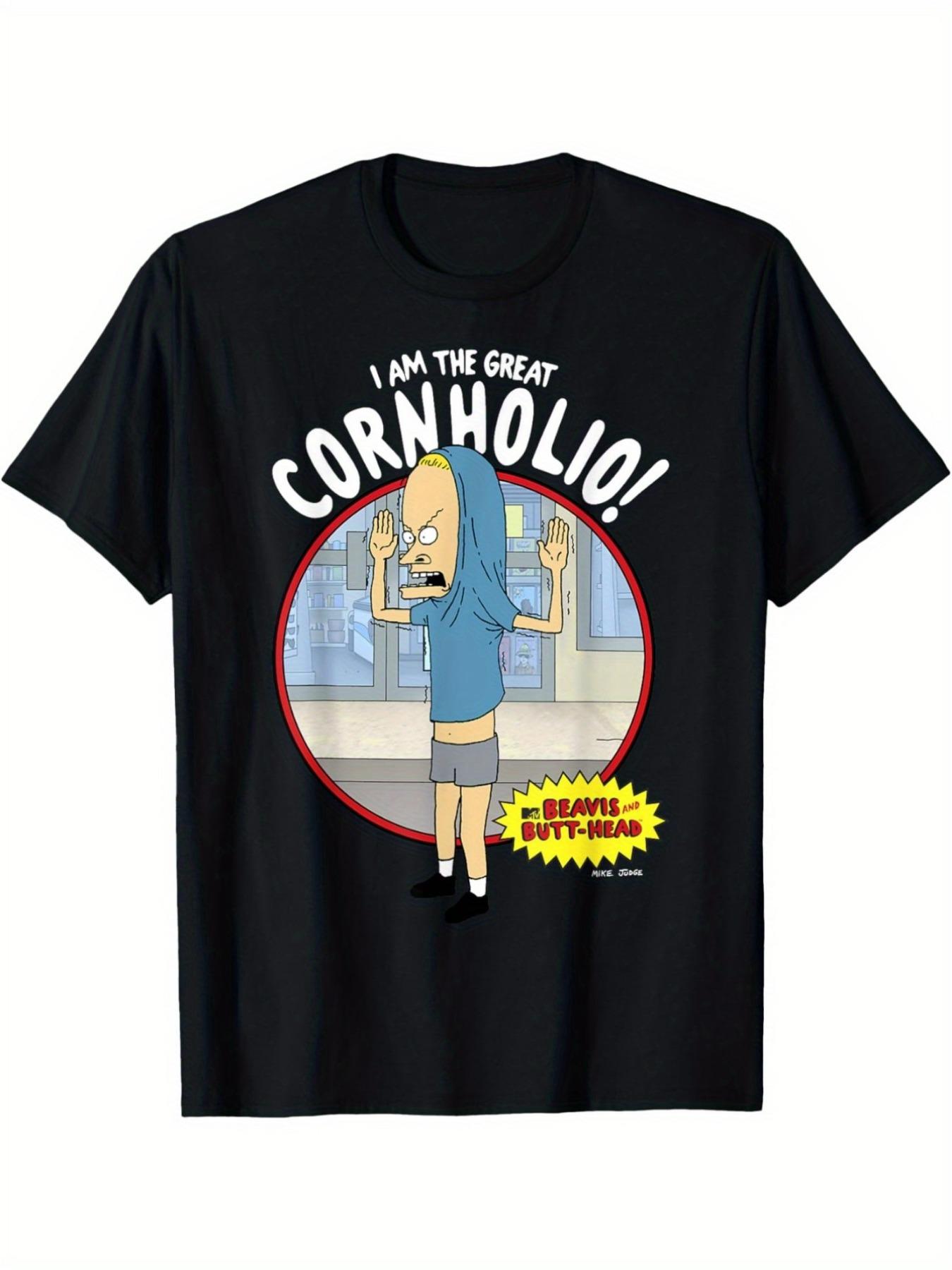The Great Cornholio Beavis ButtHead Graphic T-shirt L
