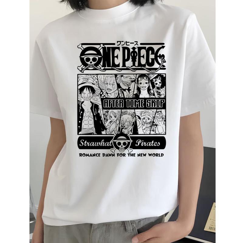 ONE PIECE Nika Luffy Anime Peripheral Short Sleeve Men's and Women's Summer Crew Neck T-Shirt Top Trend