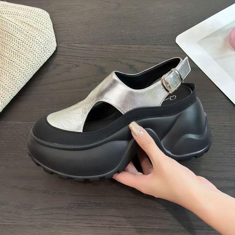 Thick-soled Heightening Hollowed-out Sandals Women's New Small Women's Shoes In the Summer of 2025