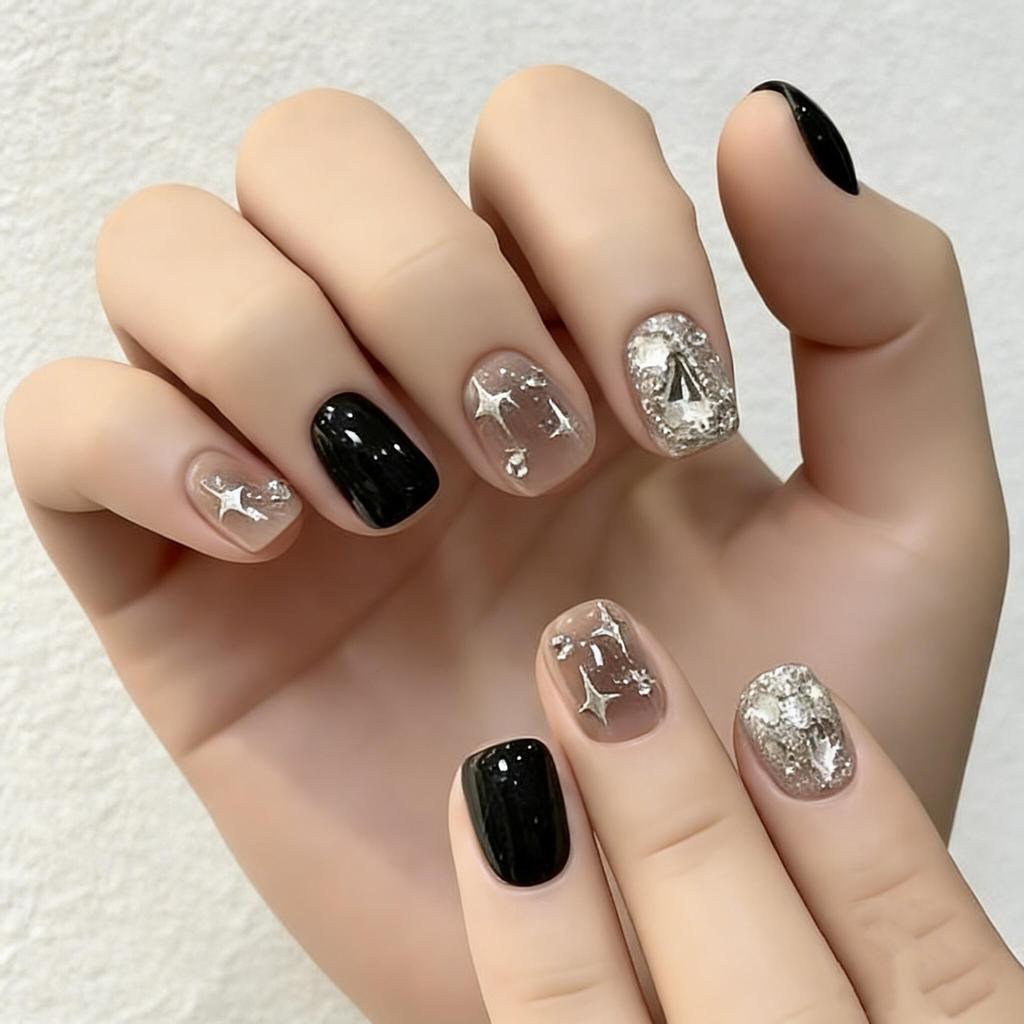 French Rhinestone Handmade Press-On Nail Tips