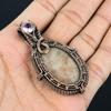 Sunstone & Kunzite Gemstone Handmade Pure Copper Wire Wrapped Pendant Jewelry For Thanksgiving