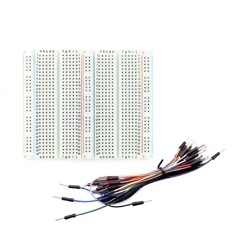 400 750 Lochrasterplatine + 65 Stück Steckbrücken-Kabel-Kit MB-102 Lötlose Draht-Labor-DIY Mini-Test-Prototypenplatine