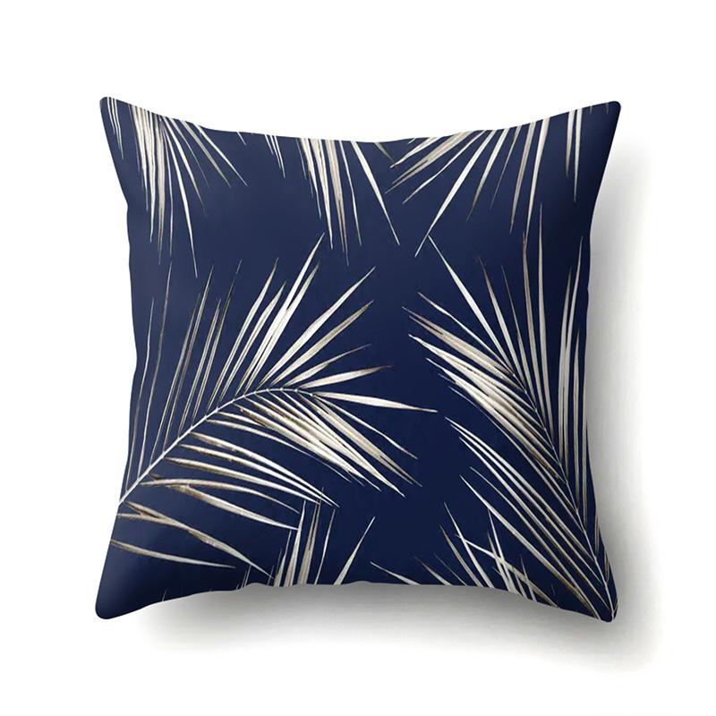 Polyester Pillowcase Nordic Plant Ins Style Flower Print Peach Leather Velvet Pillowcase