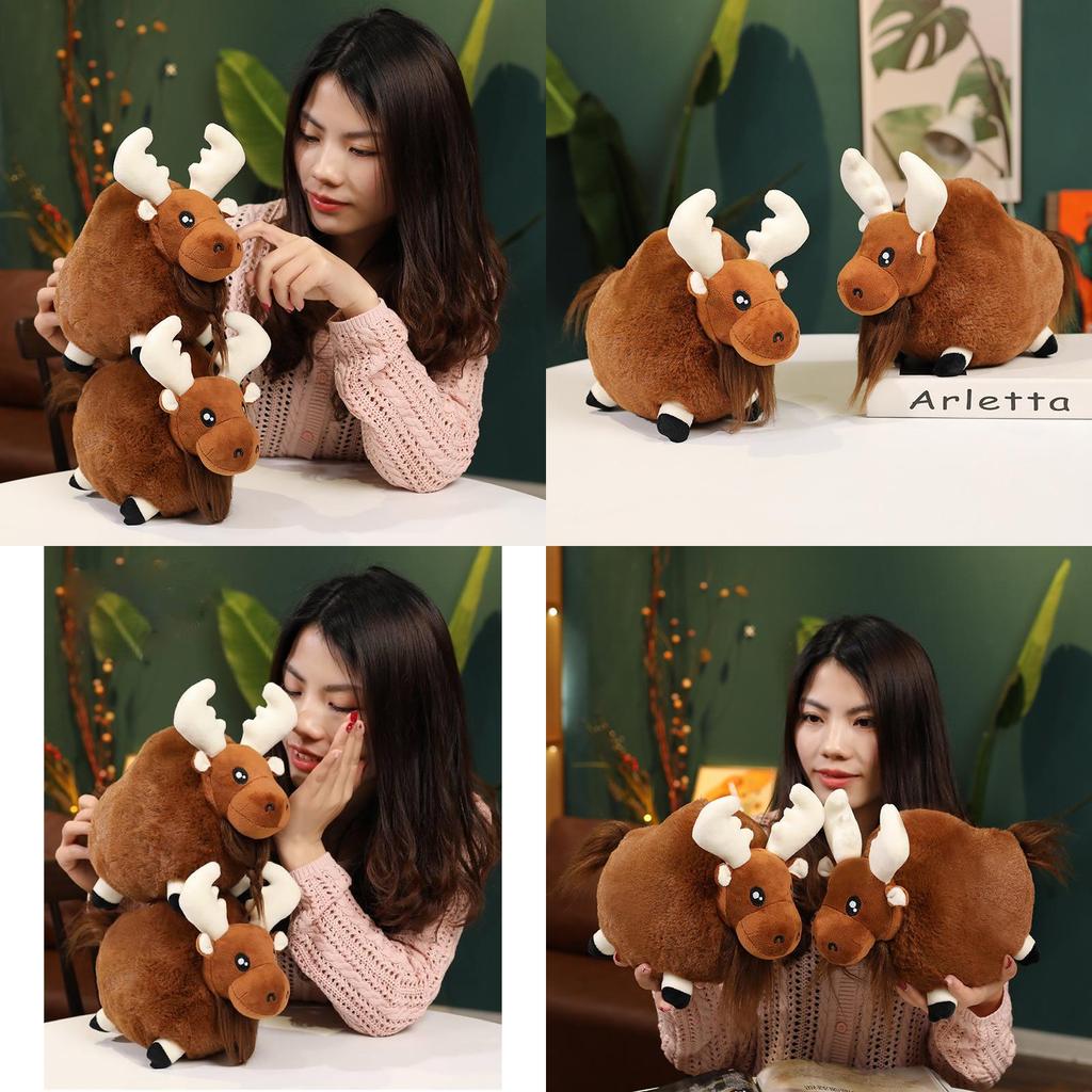 Adorable Plush Cartoon Moose Toy For Children Soft And Cuddly Christmas Gift
