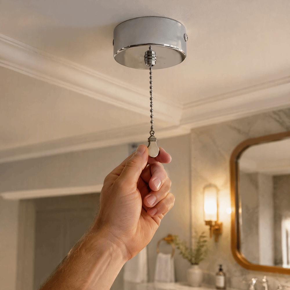 Convenient Light Control Pull Cord Light Switch Bathroom Light Switch Versatile Use