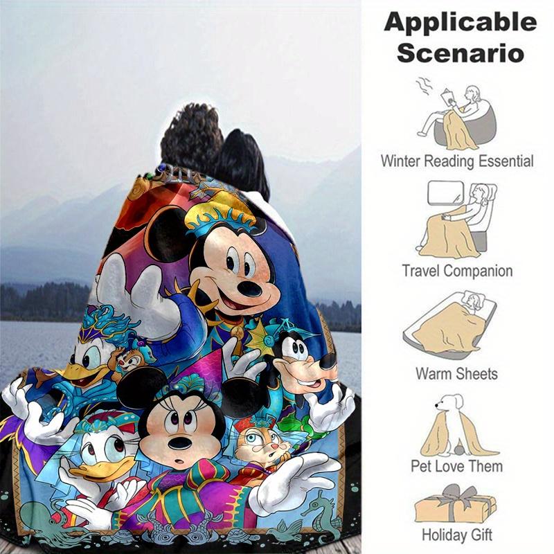 1pc, Mickey and Minnie (6) Home Decor Blanket: A Cozy Flannel Throw for Bedroom, Living Room, Travel, Camping, Car, Beach, Office Naps, Perfect Gift f