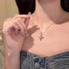 Y2K Accessories Red Crystal Heart Pendant Necklace Chian Egirl Sweet Cool Clavicle Chain Aesthetic Jewelry N0457