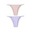 TERMEZY 2Pcs/Lot Women Sexy Ice Silk Panties Low-waist Seamless G String Lingerie Solid Half Hip Underwear