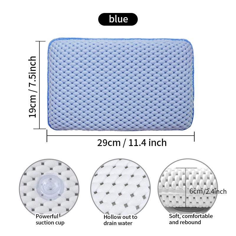 Waterproof PVC Foam Bath Pillow with Suction Cups for Home & Hotel Spa