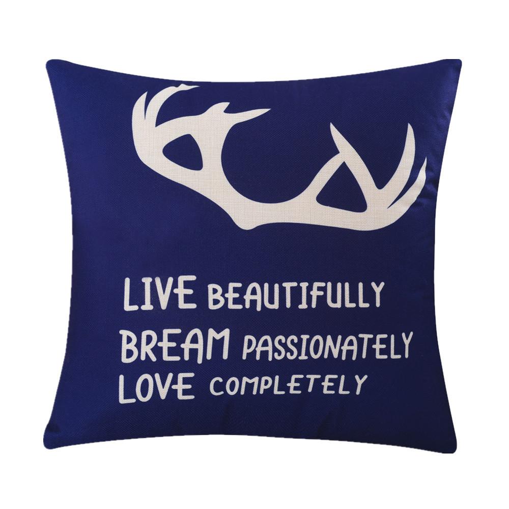 45x45cm Animal Deer Printed Home Sofa Cushion Cover Christmas Decoration Throw Pillowcase Xmas Gift