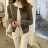 Loose Sweater Coat for Women Solid Color Korean-style Stylish Knitted Cardigan Long-sleeved Fur Coat for Women In Autumn and Winter Cardigan Top