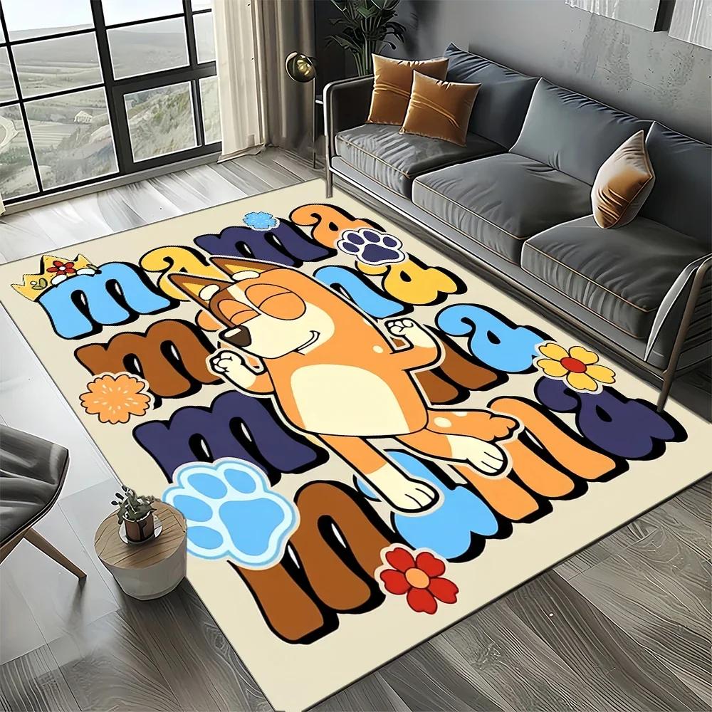 2025 New Style Bluey Family Cartoon Dog Carpet Rug for Living Room Bedroom Home Sofa Decoration,Kids Play Non-slip Floor Mat