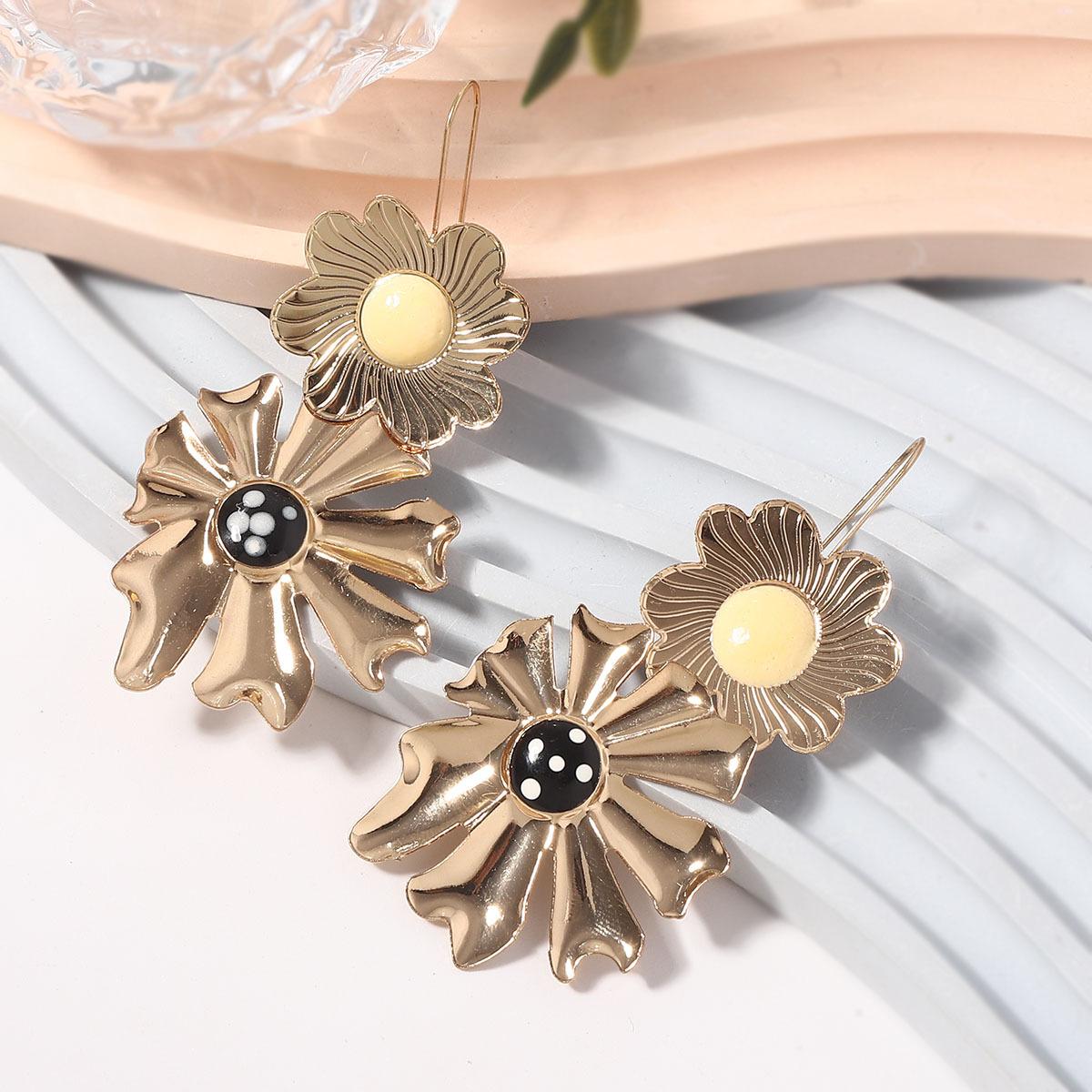 Maillard Винтажные Персонализированные Металлические Серьги-Подсолнухи Личность Простой, Модный и Универсальный Стиль золотой