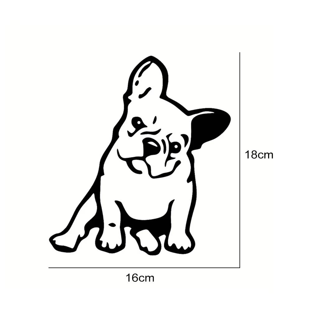 Bulldog Hund Autoaufkleber Niedlicher Welpe Auto Karosserie Stoßstange Fenster Motorrad Laptop Wände Vinylfolie Aufkleber Auto Tuning Zubehör Qualität