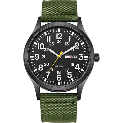 Military Watch Men's Nylon Strap Waterproof Luminous Analog Calendar Upgrade Simple Stylish Sports Watch