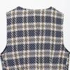 2025 Spring Women's Slim-Fit Plaid Vest and Culottes Set