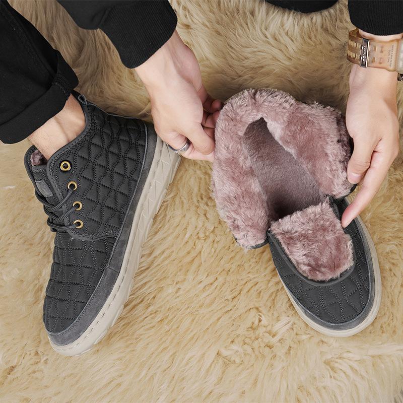 

Autumn and winter new foreign trade hot-selling large size high-top men s boots velvet warm outdoor sports leather men s shoes 46