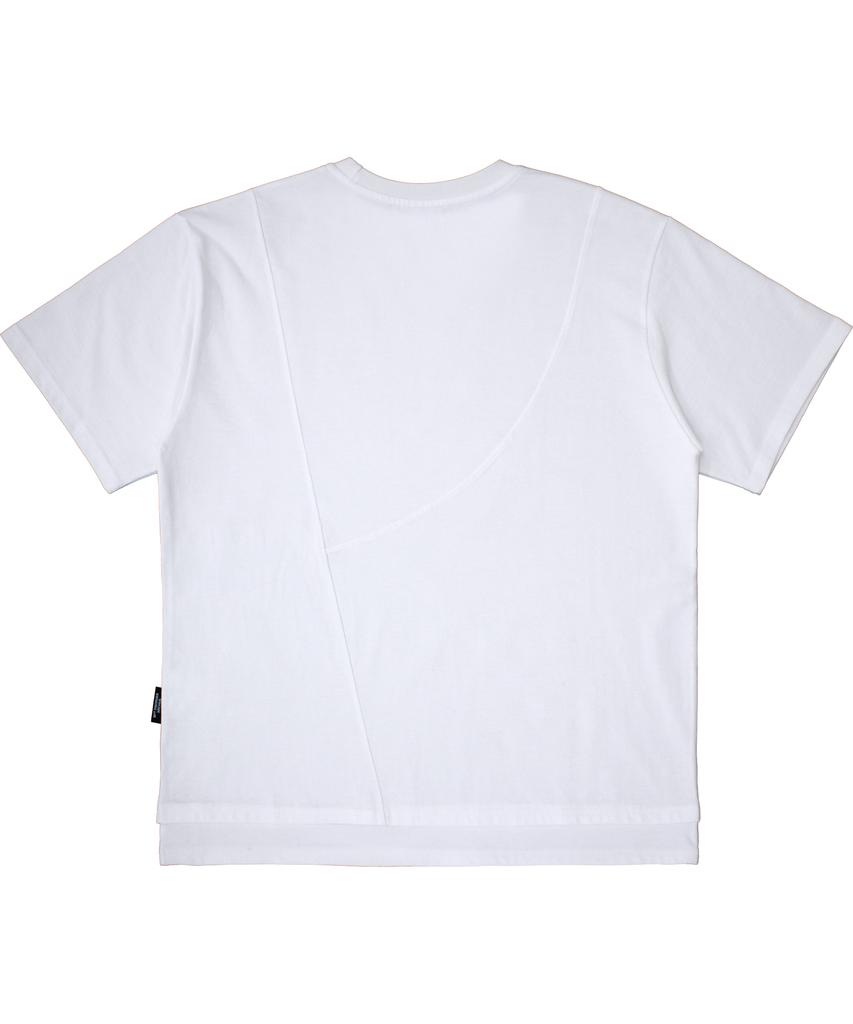 Bipitudiseuodeo Cut Panel Layer Tee White