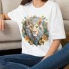 Floral Lion T-Shirt | Lion Tee Animal Medallion Tee Shirt Gift for her Mom Grandma Family Friend Sister Crew Team Party Aunt