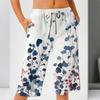 Damen Sommer Farbverlauf Floral Polka Dot Print Knielang Leicht Elastischer Bund Lässig Taschen Shorts