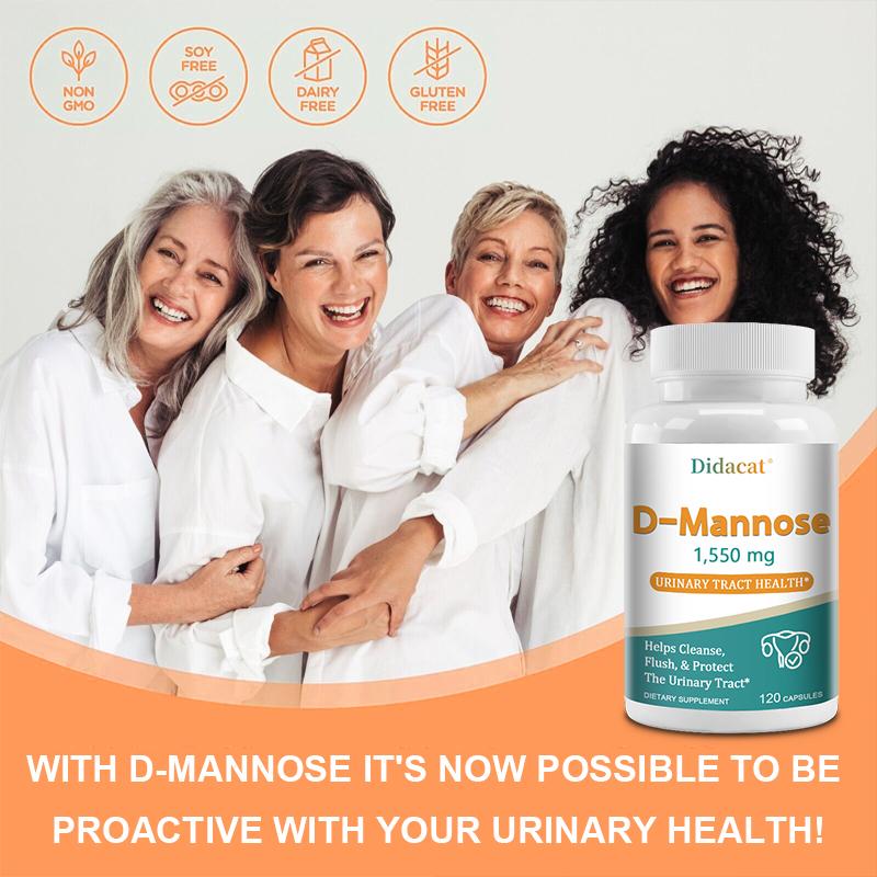 D-Manosa 1550 mg Suplemento Dietético, 120 Cápsulas Vegetarianas por Botella