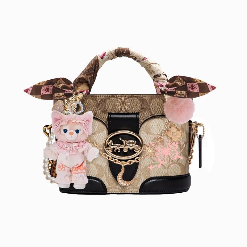 

COACH handbag [Customized bag] Georgie 20, classic, fashionable and versatile JELLYCAT cowhide, wind Pearl Moon Night basic package (bag + dust bag) коричневий