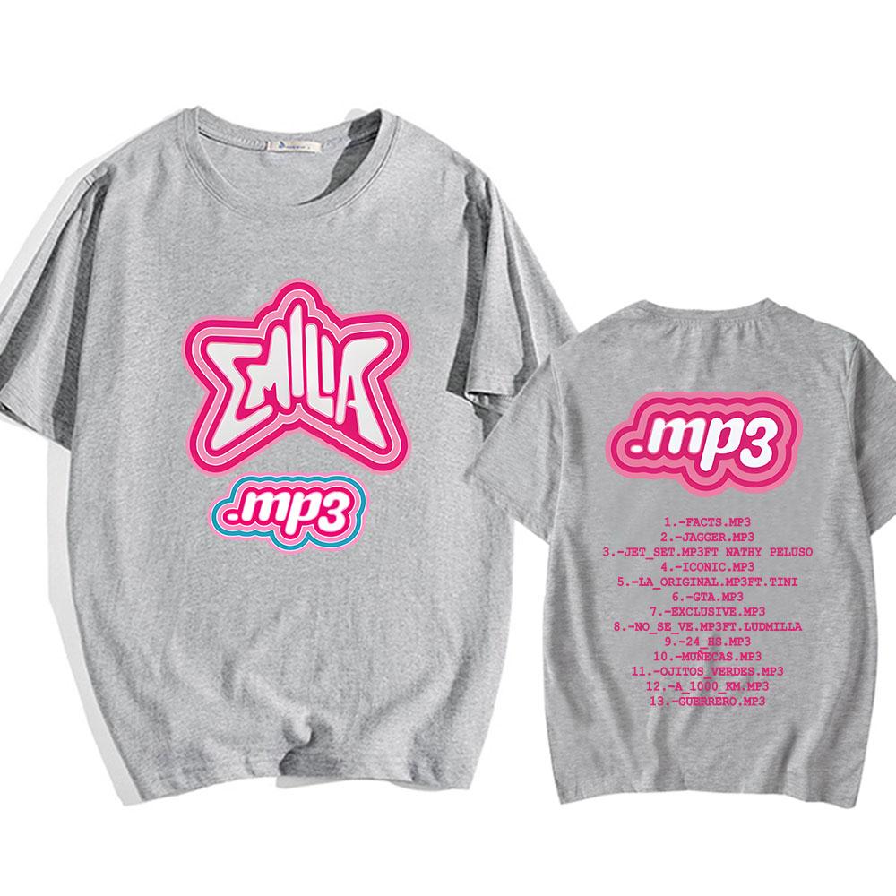 MP3 Emilia Mernes T-shirt Short Sleeve Summer Men Tee-shirt Cotton Soft High Quality Tshirts Camiseta Hombre Round Neck Tees Top