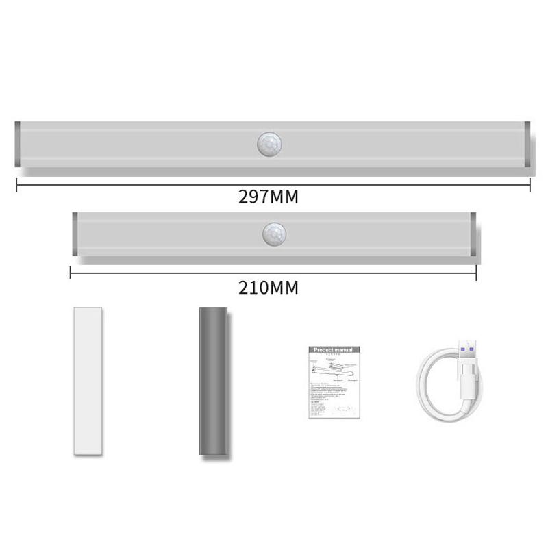 Rechargeable LED Night Lights Magnetic Motion Sensor Light 120°Rotary Adjustable Dimming Lamp for Room Bedside Kitchen Cabinet