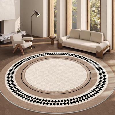 Moderner runder Samt-Bodenbelag - Perfekt für Wohnzimmer, Schlafzimmer und Kaffeetische, Ideal für Herbst und Winter.