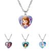 Neue Cartoon Frozen Elsa Prinzessin Herz Anhänger Kinder Halskette Schneewittchen Meerjungfrau Accessoires