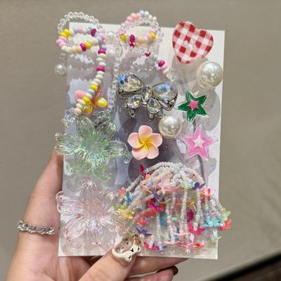 12Pcs Detachable Shoe Flower Shoe Charms Diy Colorful Butterfly Seaweed Bead Chain Shoe Buckle Hole Accessories For Girls