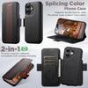 iPhone 17 Flip Case: Card Slot, Magnetic Snap, Wireless Charging Stand, Color Block Wallet, Leather