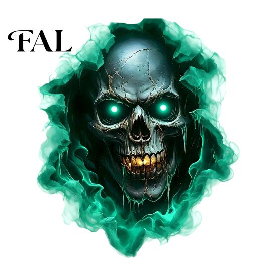 Adesivo Murale Interno Tema Halloween, Decalcomania Teschio Horror, Vetrofanie Impermeabili Autoadesive Spaventose, per Casa Soggiorno Camera da Letto