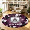 Round Rug Custom NameBurnley Football Pattern Non Slip Carpet Home Floor Decor