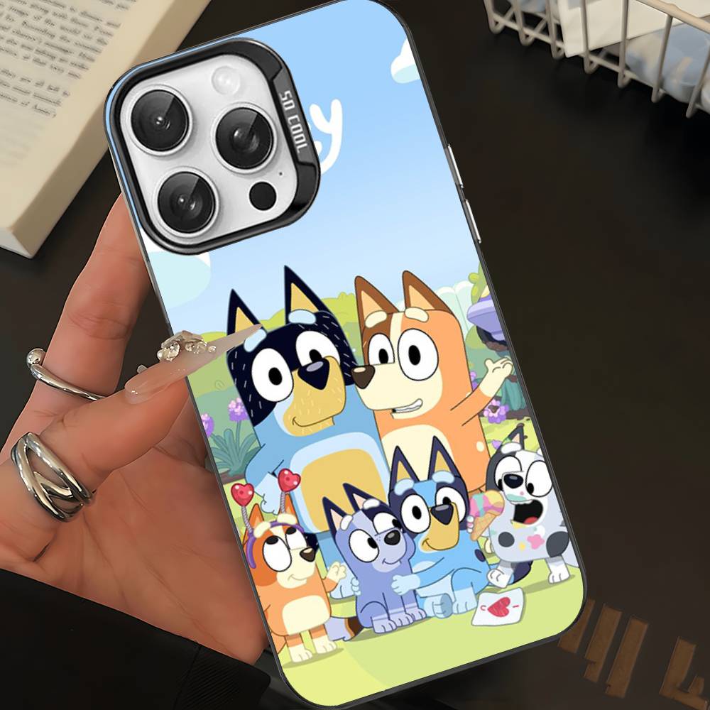 Cartoon Dog B-Blueys Phone Case For iPhone 16 15 14 13 12 11 Pro Max Matte Shockproof Back Anti Fall Matte Cover