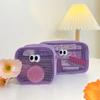 Candy Color Mesh Cosmetic Bag Cute Big Eyes Make Up Case Kawaii Makeup Pouch Makeup Case Portable Toiletry Storage Bag