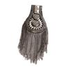 1Pc Vintage Rivet Tassels Shoulder Brooch Badge Suit Epaulette Clothes Decor