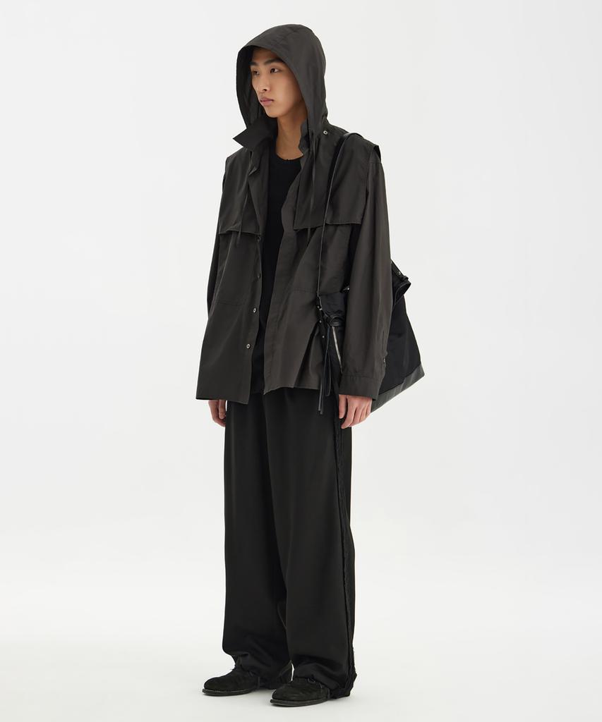 YOUTH Detachable Hooded Shirt - Charcoal Gray