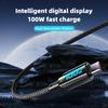 5A 100W Digital Display USB Cable 66W Type C Fast Charging Charger USB-C Cable for Xiaomi Huawei Poco Samsung Oneplus for Apple