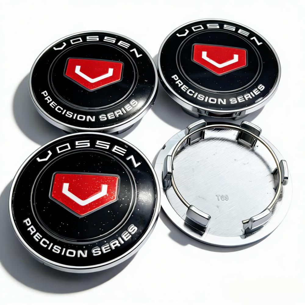 4 Stück Vossen Logo Emblem Plakette Auto Radnabendeckel 69MM Clip 56MM Räder Nabe Staubkappe Felge Radkappen Abdeckung Ersatz Auto Zubehör
