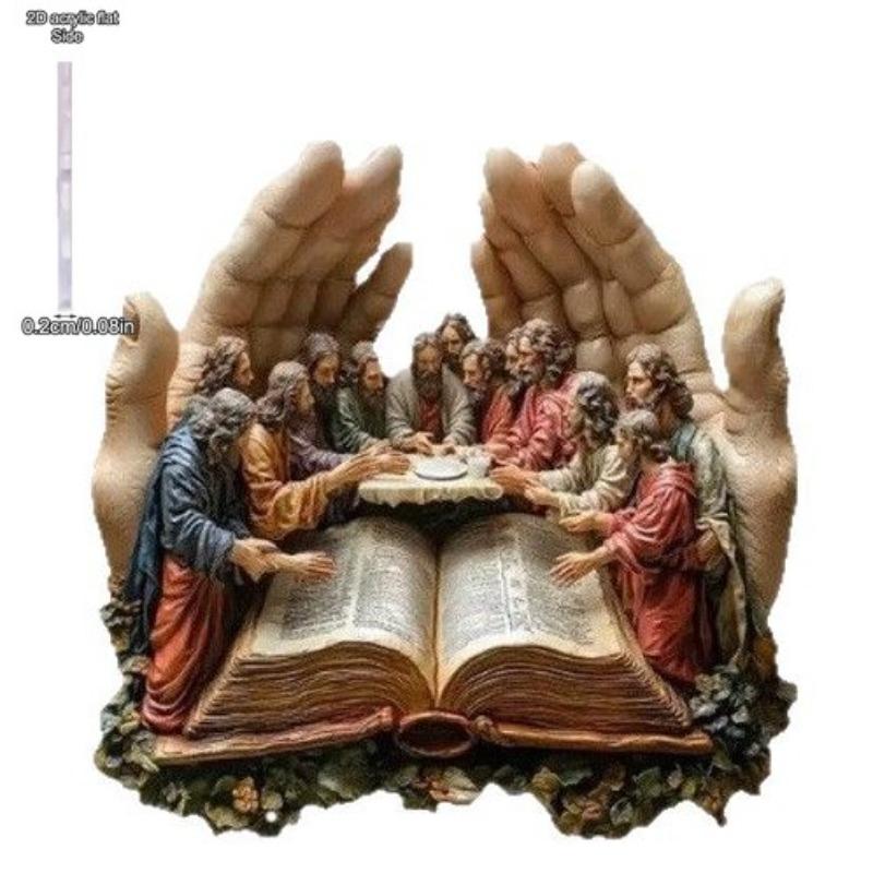 2D Flat, Acrylic Apostles Standee Desktop Decoration, with Base, Suitable for Wall Decoration, Porch, Room, Villa, Accents Home, Hallway, or Workplace