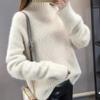 Women Sweaters Imitation Mink Fur Thick Soft Plush Turtleneck Casual Knitted Soft Warm Loose Lazy Style Pullover Sweater