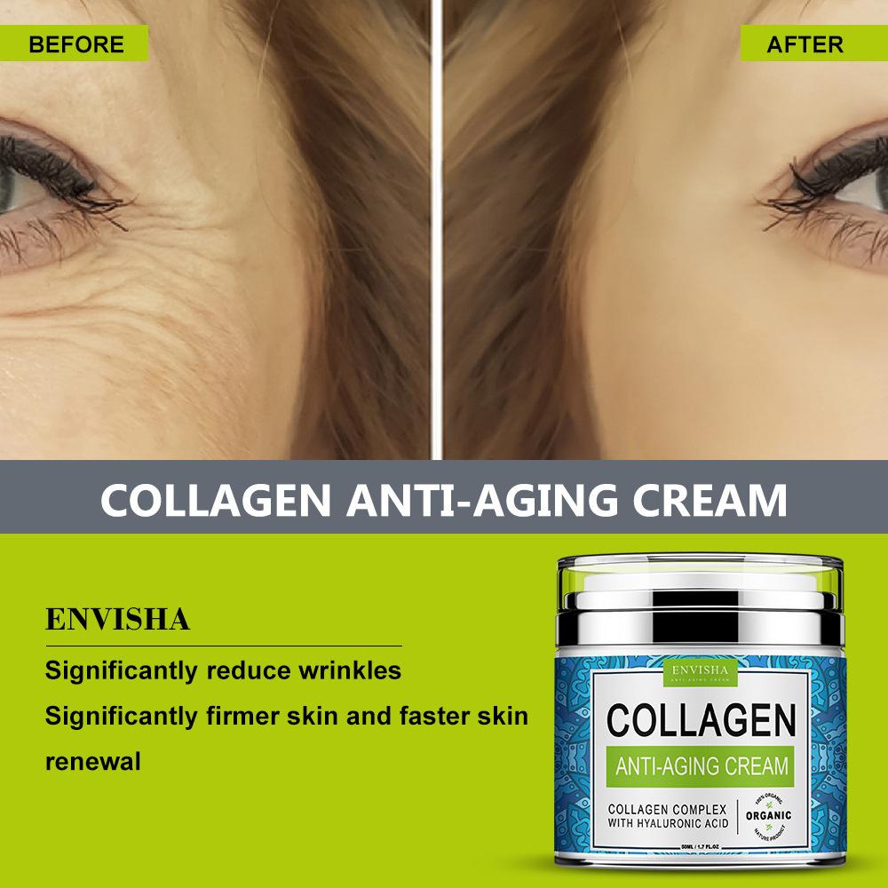 ENVISHA Collagen Cream, Moisturizing Anti-Aging Face Cream, Reduces Fine Lines & Wrinkles, Firms & Brightens Skin, 50ml