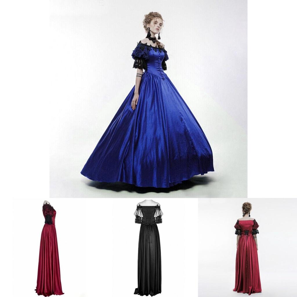 Renaissance Festival Party Cosplay Dress Victorian Gothic Vintage Retro Women's Ball Gown