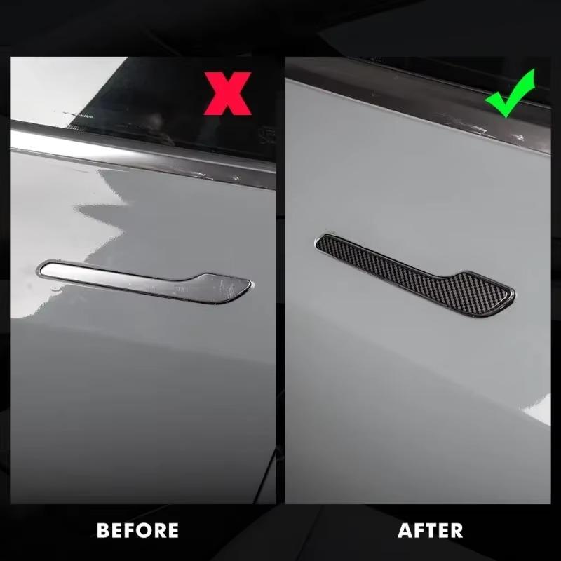 Car Door Handle Sticker For Tesla Model 3/3+ Model Y Juniper Door Protector Wrap Cover Paste ABS Modification Accessories 4PCS