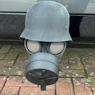 Luminous Trailer Hitch Cover With Steel Helmet And Gas Mask Glow In The Dark 3D Printed Trailer Hitch Ball Cover Dust Plug