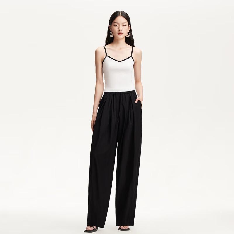VEROMODA Women's Pleated Wide-Leg Casual Pants