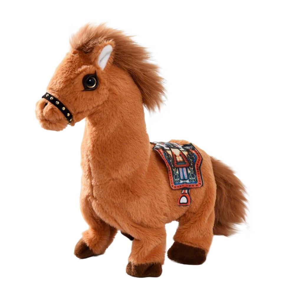 Electric Plush Toy, Simulated Horse Walking Sound, Wagging Tail, Children's Gift, Electronic Pet
