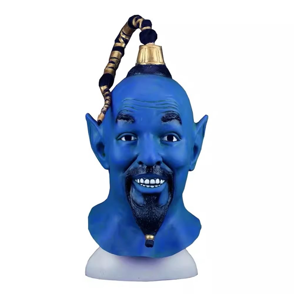 

[cnstone] Costume Mask Halloween Cosplay Genie Lamp Genie Helmet Latex Mask Party Goods Disguise Mask Costume Accessory