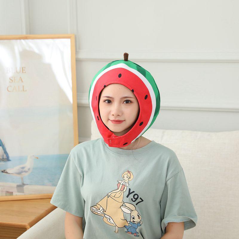 

Головной убор в виде арбуза, шляпа, плюшевый головной убор, реквизит для фото, мультяшный головной убор. 30*28CM0.1kg
